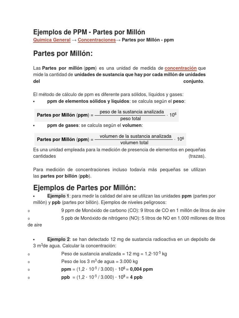 Ejemplos de ppm S en la industria
