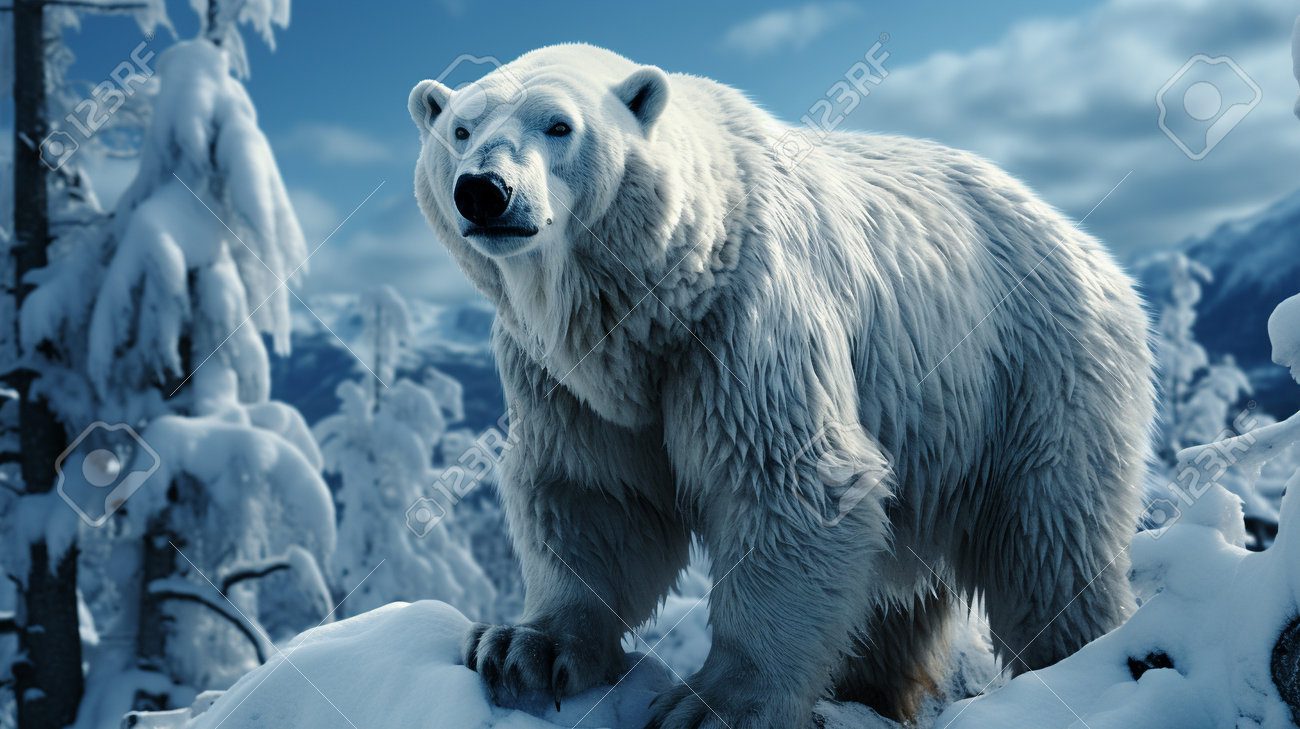 Oso polar en un paisaje ártico majestuoso