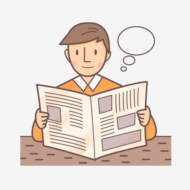 Ilustración de una persona leyendo noticias online