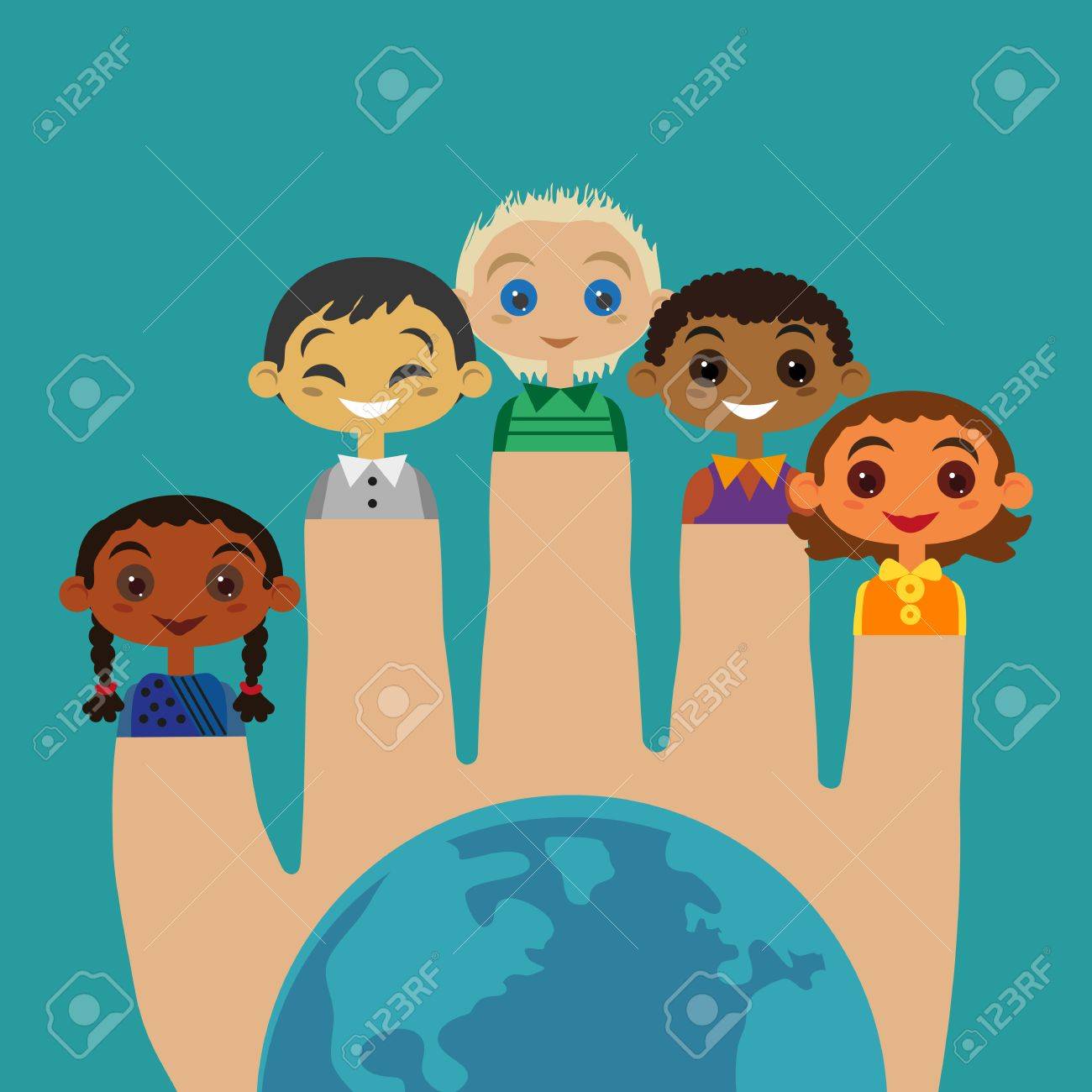Amistad entre niños de diferentes culturas