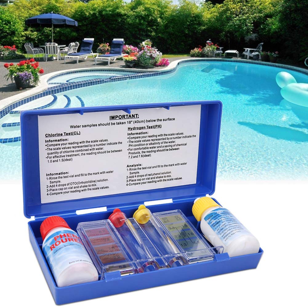 Imagen de piscina con medición de pH