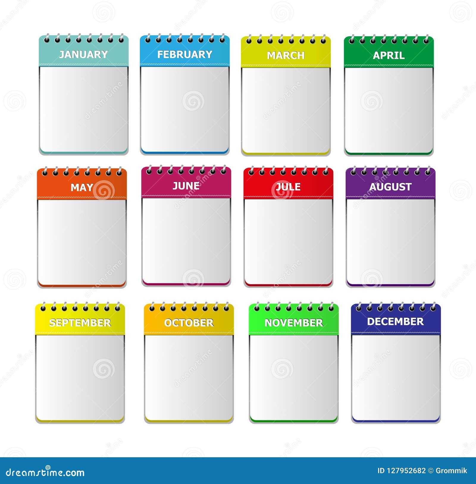 Ilustración de sistema de numeración de meses