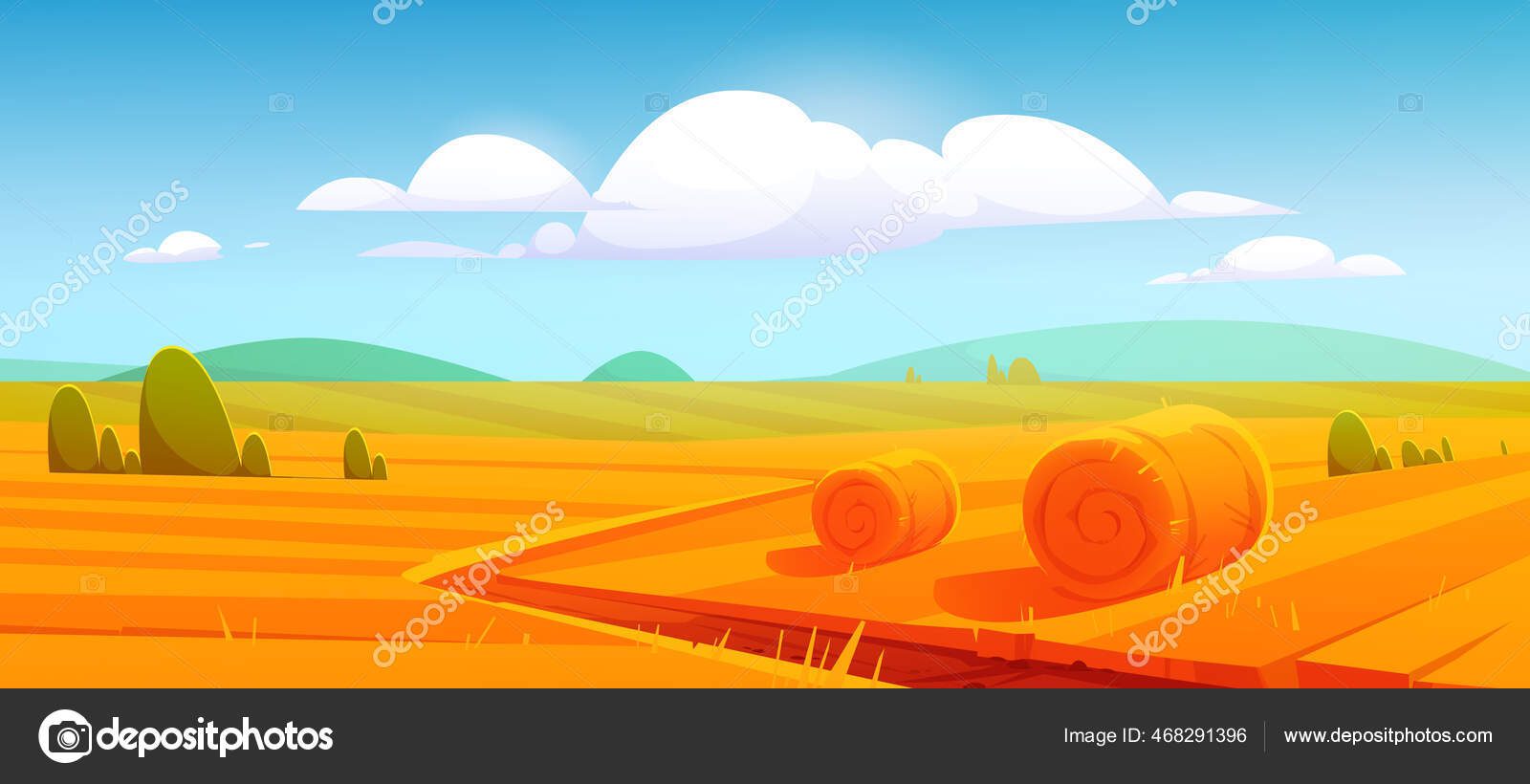 Paisaje agrícola con pirámides y campos