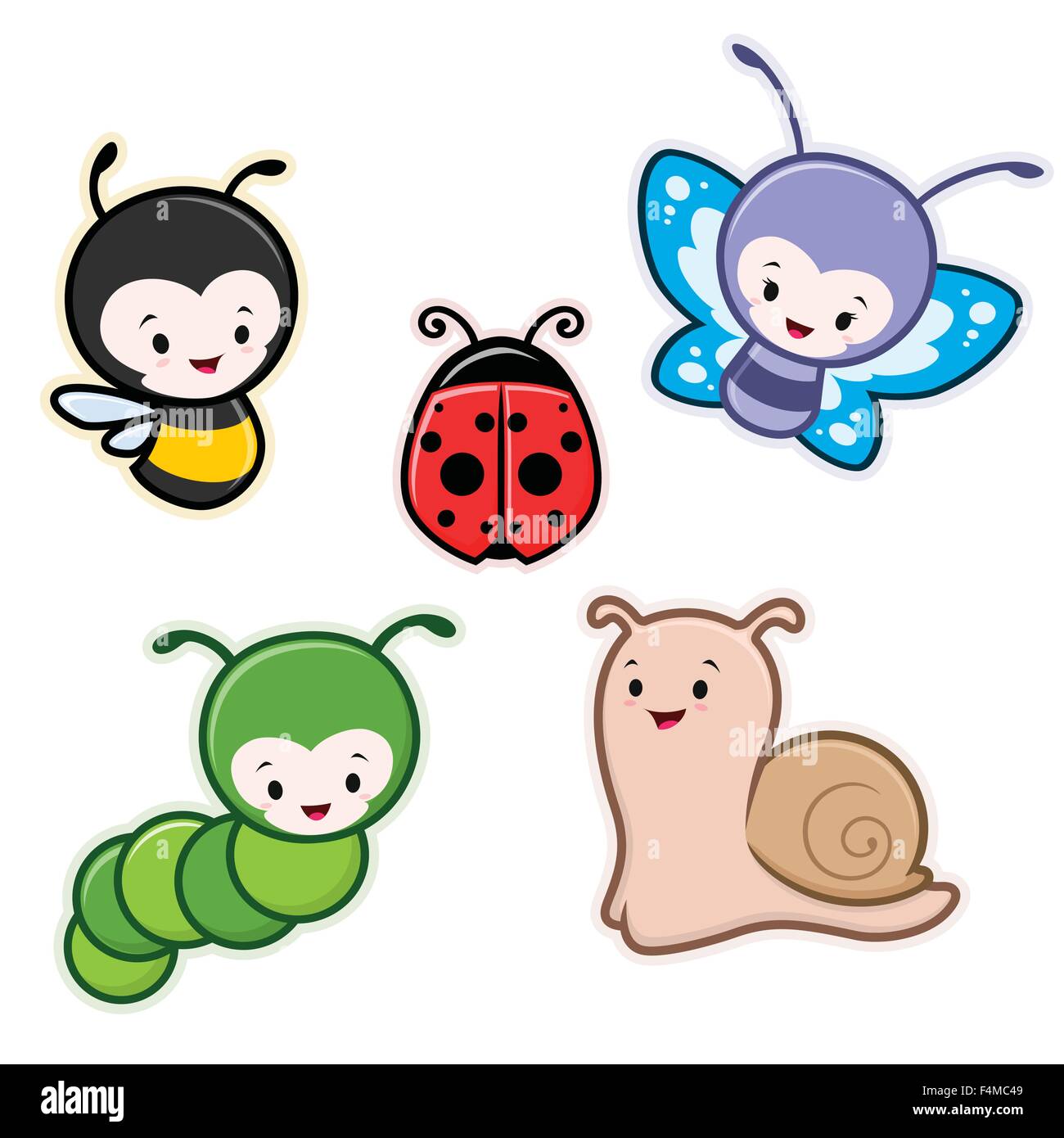 Imagen: Ilustración de insectos y animales comunes