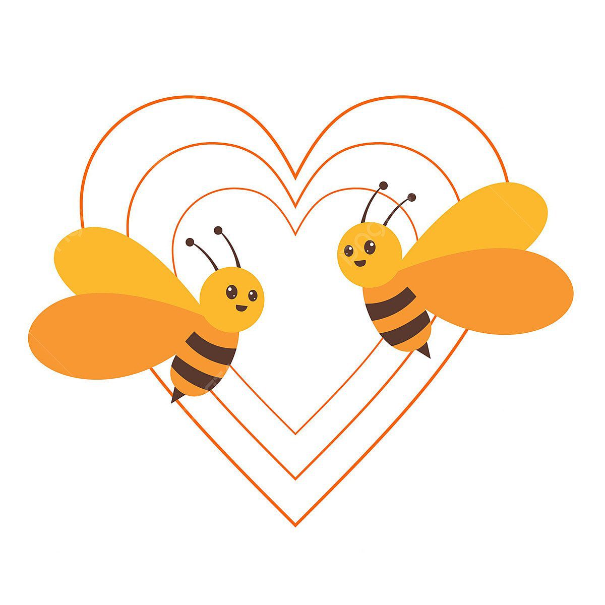 Pareja de abejas volando juntas