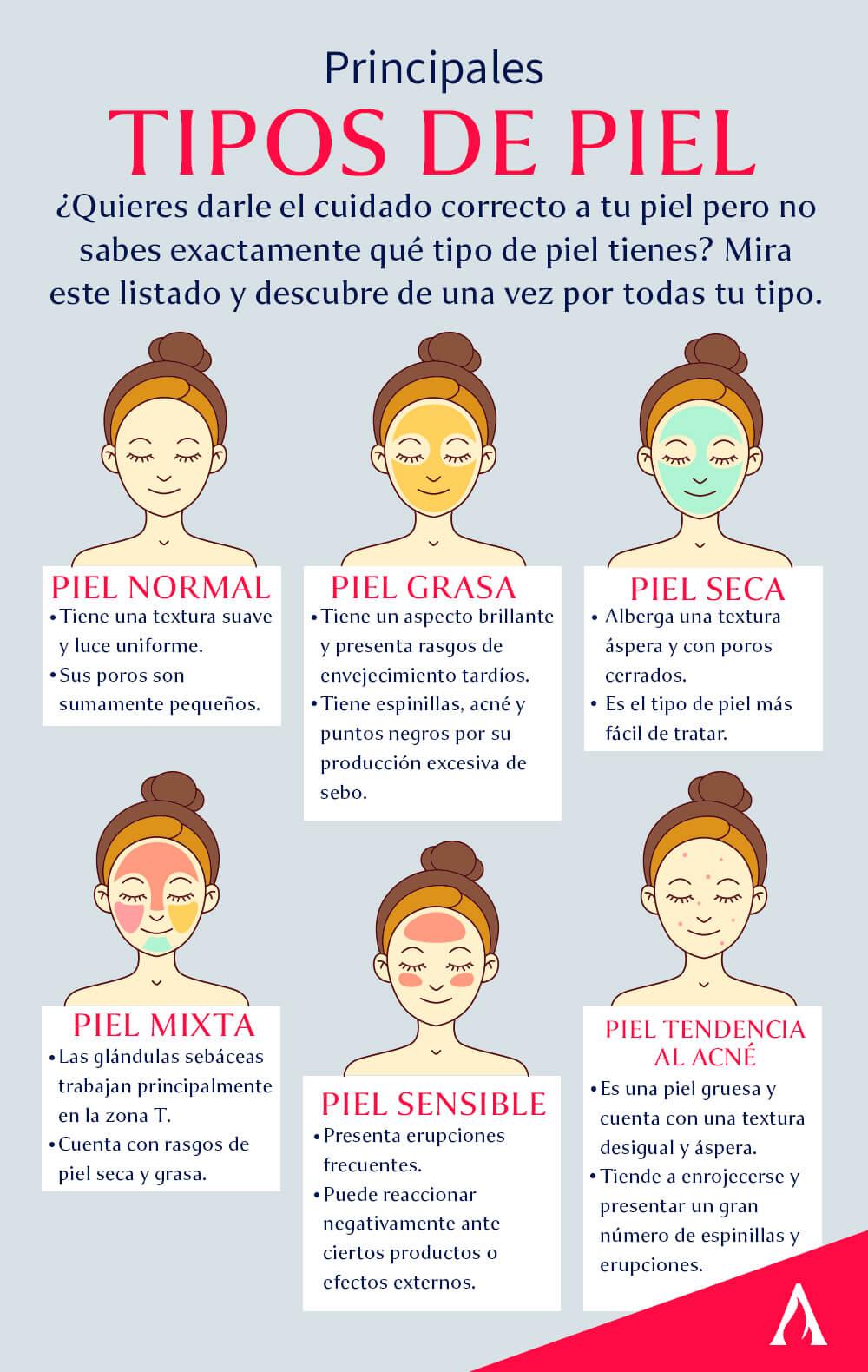 Tipos de piel y sus características principales