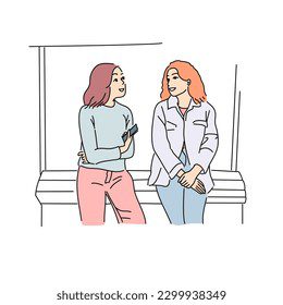 Ilustración de una conversación con mensajes sutiles